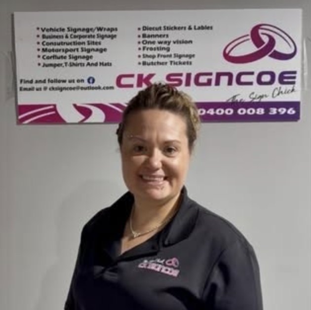 Carolyn, owner of CK Signcoe